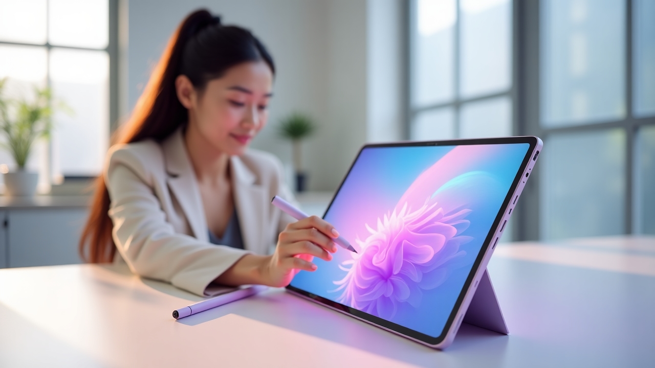 Premium tablet with soft-touch matte design